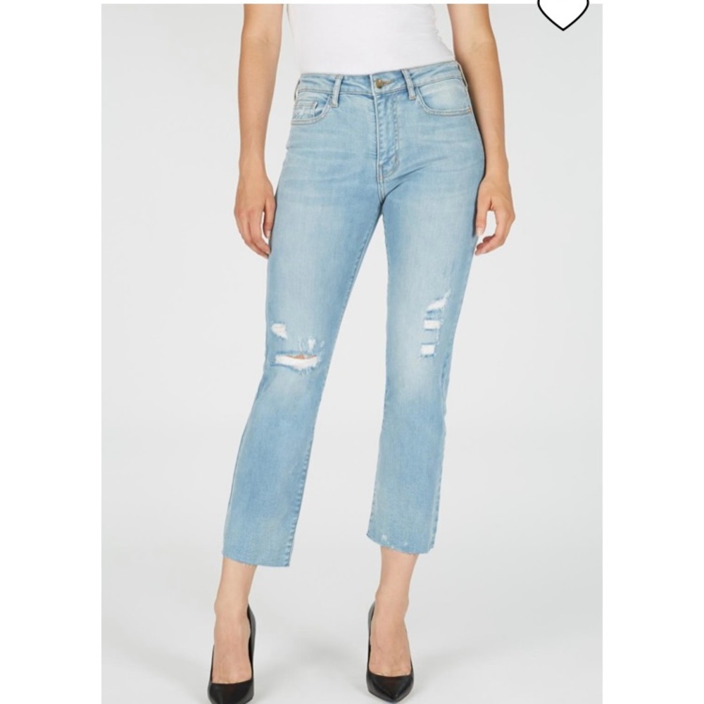 Numero Phoenix high rise light wash straight crop cut hem jeans size 26